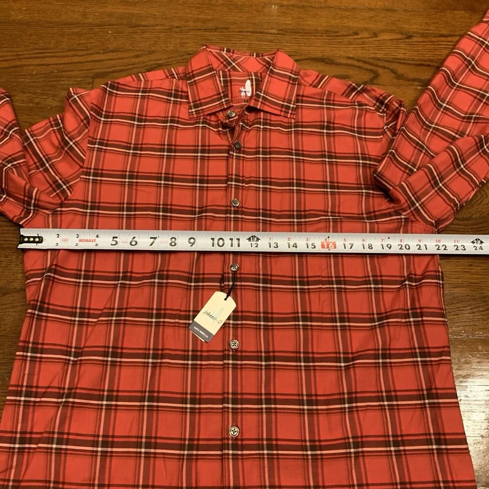NWT johnnie-O Luton Featherweight Shirt Mens Medium Plaid Button Up Long Sleeve - Picture 4 of 6
